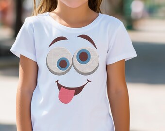 Smiley Face Embroidery Design Cute Happy Face Pattern, Emoji Style Embroidery, Fun Cartoon Design, Instant Download