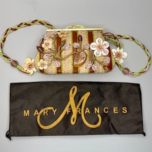 Mary Frances Floral Beaded Handbag Purse w/ Strap & Bag — Boho Chic Vintage