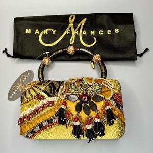 New Mary Frances Handbag with Tags – Vibrant Beaded Design – Statement Purse Wow!