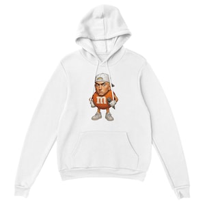 Eminem as an M&M Hoodie | Funny Rap Graphic Hoodie | Classic Unisex Hip Hop Shirt | Slim Shady Candy Mashup | Cool Gift for Eminem Fans