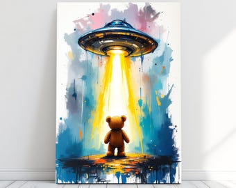 I Want to Believe Digital Download Poster | UAP Flying Saucer Art | UFO Printable Wall Art | Sci-Fi Alien Decor for Home or Office