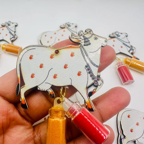 30 Pichwai Kuh Haldi Kumkum Bevorzugungen: Indische Pooja Geschenke