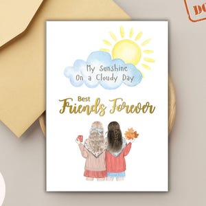 Mein Sonnenschein an trüben Tagen | Bester Freund Karte | Beste Freundin | Freundschaftskarte | Niedliche Freundschaftskarte | Digitaler Download pdf Grußkartenvorlage