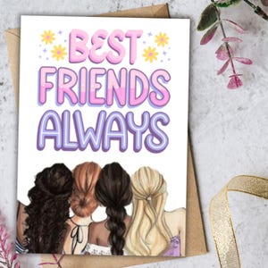 Beste Freunde Immer die Besten | Freund-Karte | Beste Freundin | Freundschaftskarte | Niedliche Freundschaftskarte | Digitaler Download pdf Grußkartenvorlage