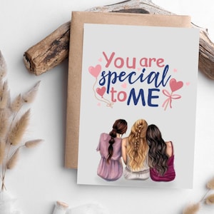Eres especial / Tarjeta para mejor amiga / BFF / Tarjeta de amistad / Para ella / Linda tarjeta de amistad / Plantilla de tarjeta de felicitación en formato PDF con descarga digital