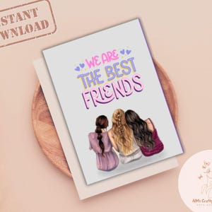 We are Bestfriens | Best Friend Card | BFF | Friendship Card | For Her | Cute Friendship Card | Digital Download pdf greeting card template