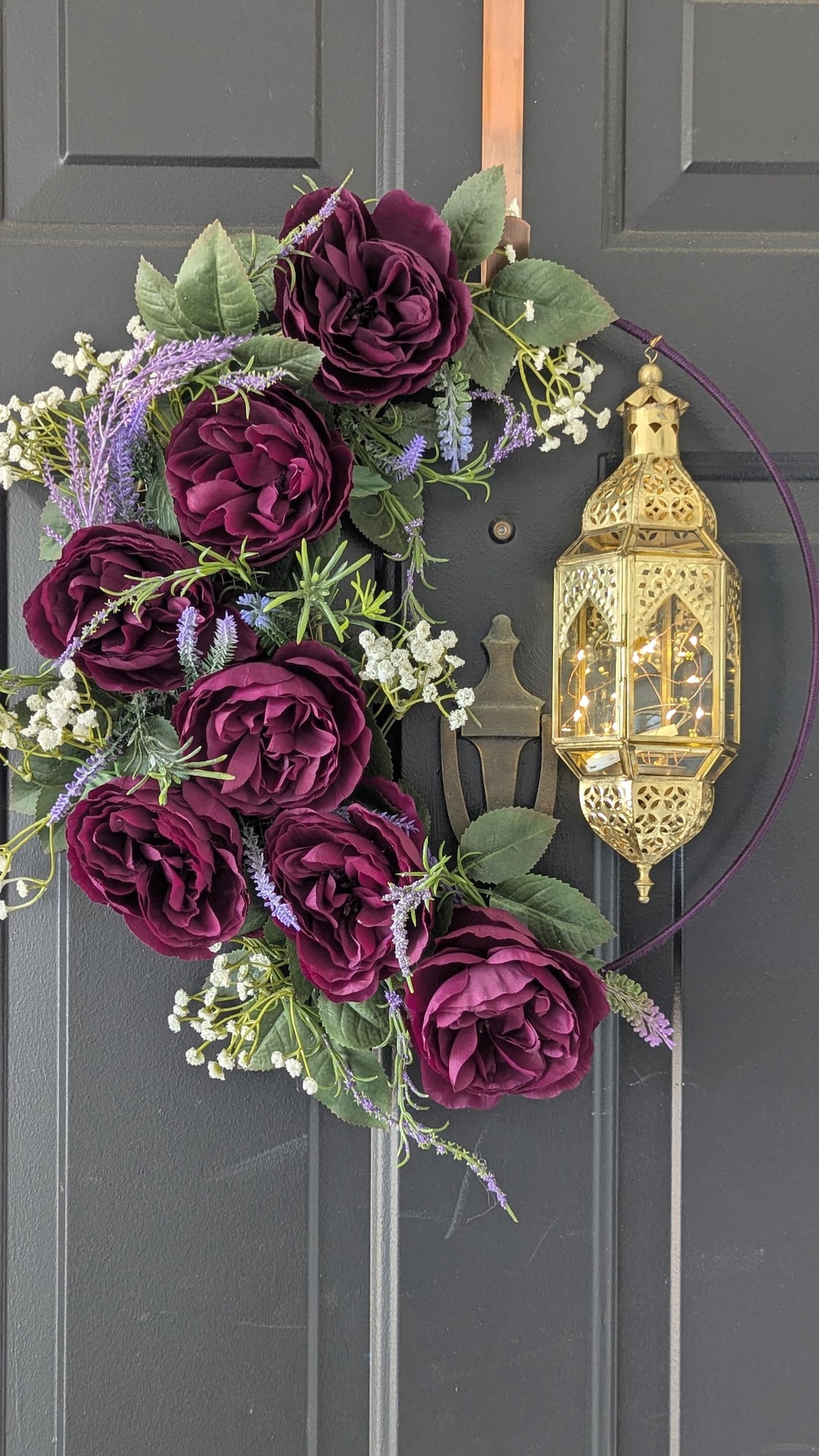 Islamic Purple Roses Ramadan Wreath – Purple Roses, Moroccan Lantern, Islamic Decor - Etsy