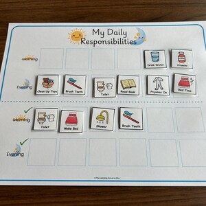 Chore Chart for kids, Morning AND Evening Routine| Daily Responsibilities| Daily Tasks Calendar