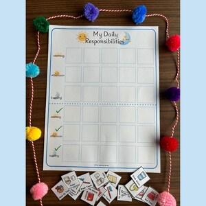 Daily Responsibilities Chore Chart kids, Morning, Afternoon, Evening Routine| Daily Tasks Calendar
