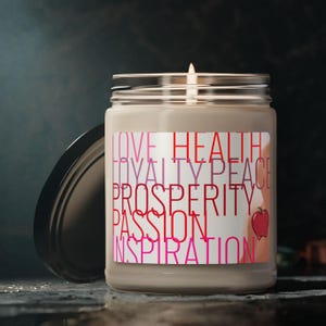 Inspiring Scented Soy Candle, Positive Vibes for Home, Meditation, Self-Care Gift, Wellness Candle, Aromatherapy, Manifestation