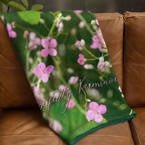 Perfectly Harmonious Velveteen Plush Blanket, Cozy Throw, Floral Decor, Gift for Her, Home Warmth, Self-Care Moments, Relaxation
