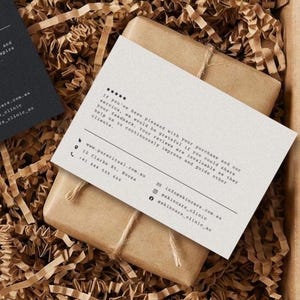 Minimalist Thank You Card for Orders, Canva Template (Digital Download)