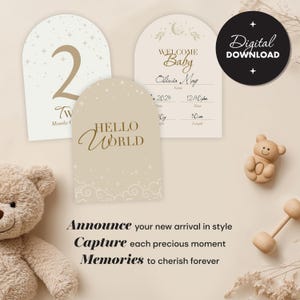 Cartes du mois de naissance d'un bébé, impression PDF à la maison, téléchargement numérique