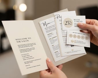 Salon Client Welcome Packet Template: Minimalist Canva Design (Digital Download)