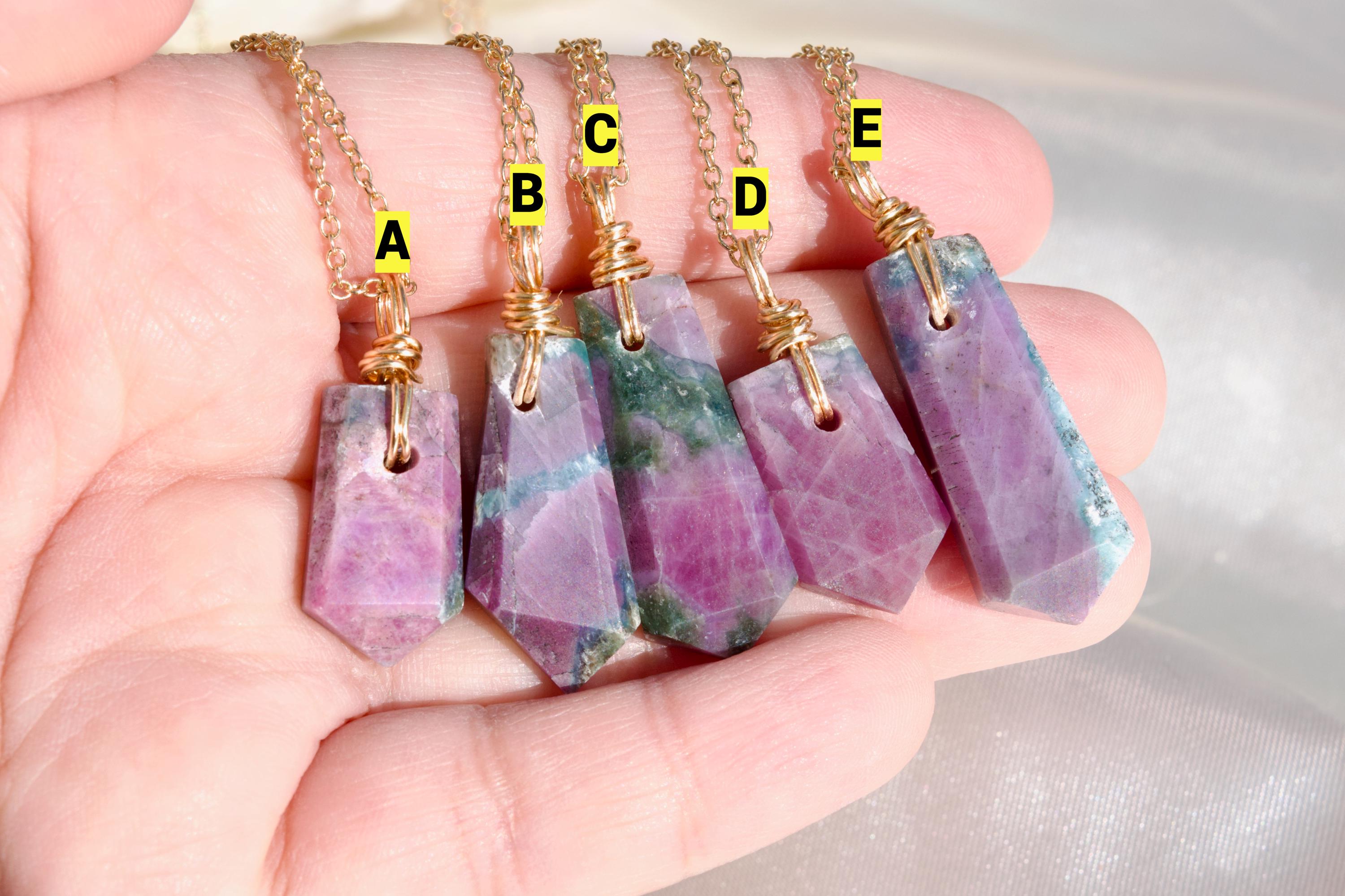 ルビーインカイヤナイトネックレス | ワイヤーラップルビーインカイヤ