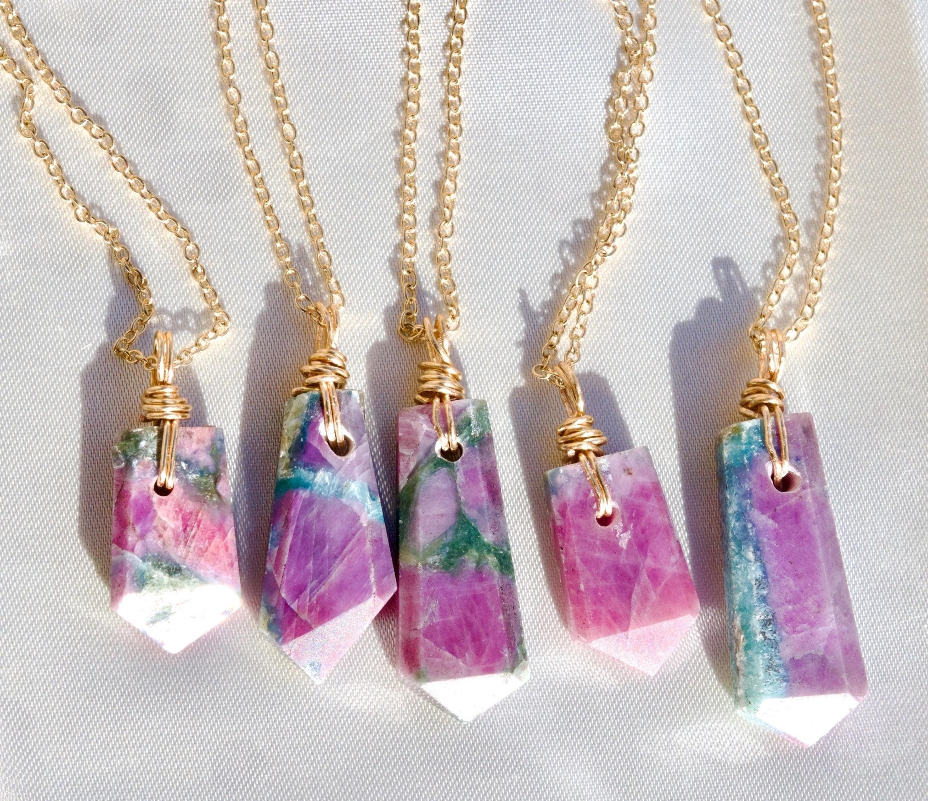 ルビーインカイヤナイトネックレス | ワイヤーラップルビーインカイヤ