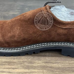 Custom Handmade Men&#39;s Suede Bavarian Casual Shoes |  Mens Austrian Trachten Oktoberfest Lederhosen Shoes - Cow Suede |German Bavarian