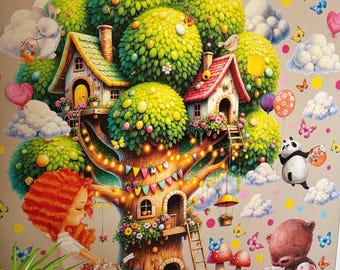 Tree House Wall Decals: Removable Kids Room Stickers