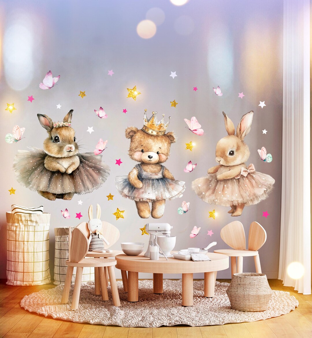 Wall Sticker Cute Bunny , Wall Decal Rabbit, Stickers Girl's Room ...