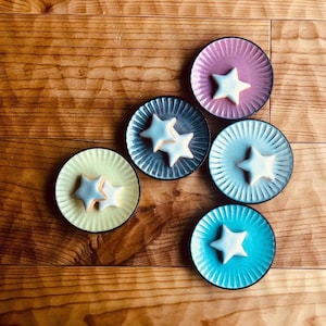 5 piece Japanese ceramics, pastel dessert mini plates accessory tricket tray gifts for her
