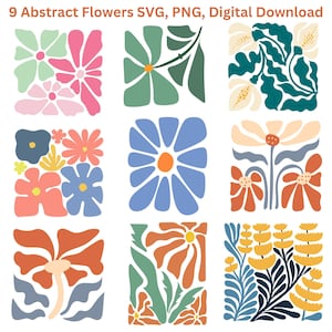Abstract flower svg and png bundle, danish flower svg, retro flower svg, boho flower svg, floral png, boho floral png svg, groovy flower svg