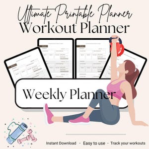 Cyfrowy planer fitness, śledzenie utraty wagi i kondycji, dziennik fitness bez daty, planer treningów, śledzenie kalorii, planer posiłków, GoodNotes