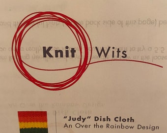 DIY knitting kit - The Judy, an Over the Rainbow dish cloth design - a good Learn to Knit kit or simple fun for more advanced knitters!