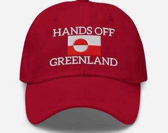 Hands Off Greenland Hat – Embroidered Dad Cap