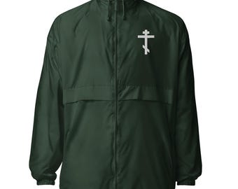 Orthodox Cross Windbreaker – Embroidered Cross Christian Jacket