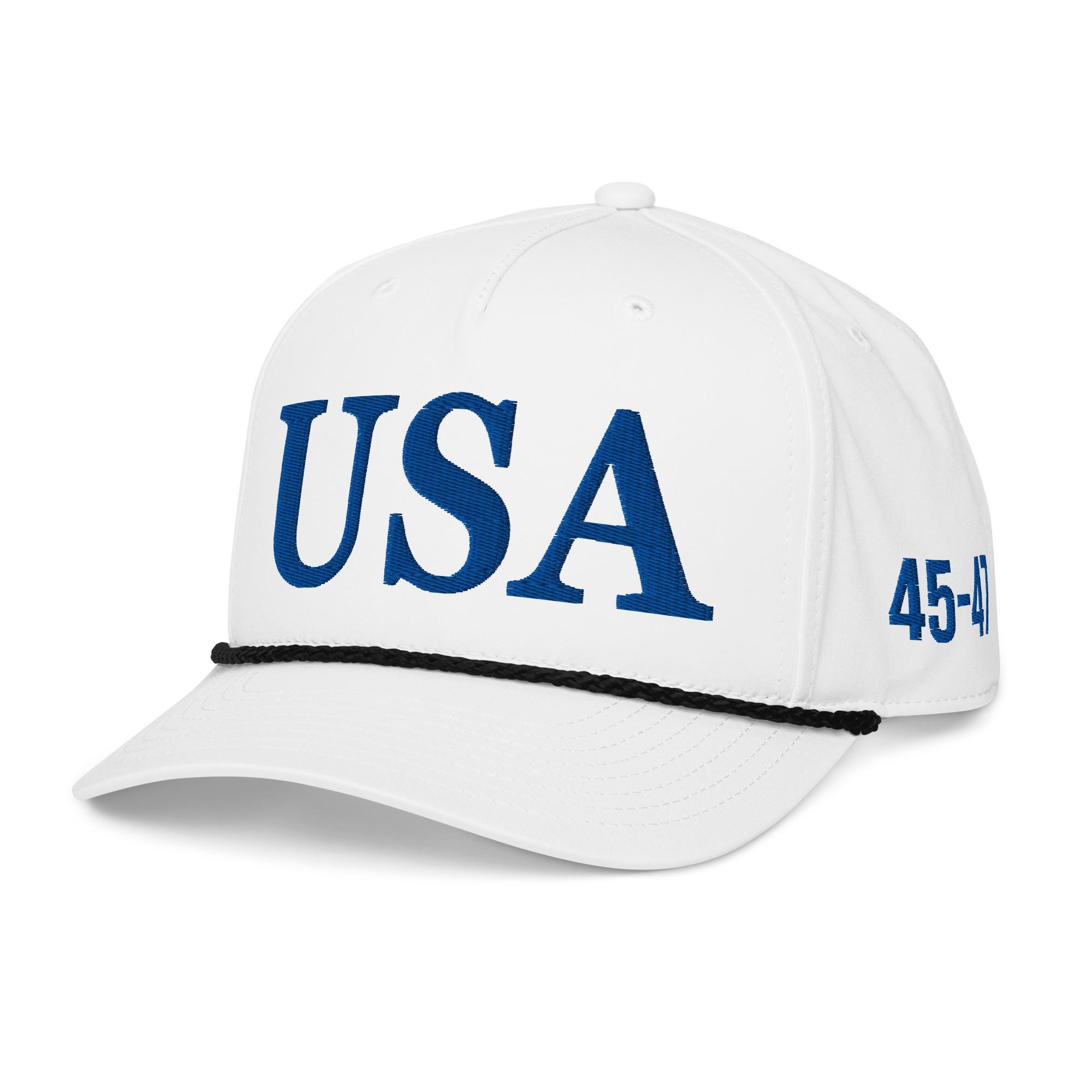 USA Trump Rope Hat – White Richardson Embroidered Cap - Etsy