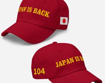 Japan is Back Hat – Gold Embroidered Japan Flag Cap - Etsy