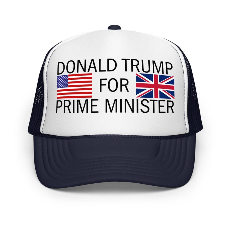 Donald Trump for Prime Minister Hat – Funny Political USA UK Flag Trucker Cap