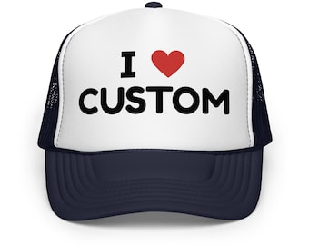 I Heart Custom Hat – Personalized Trucker Cap