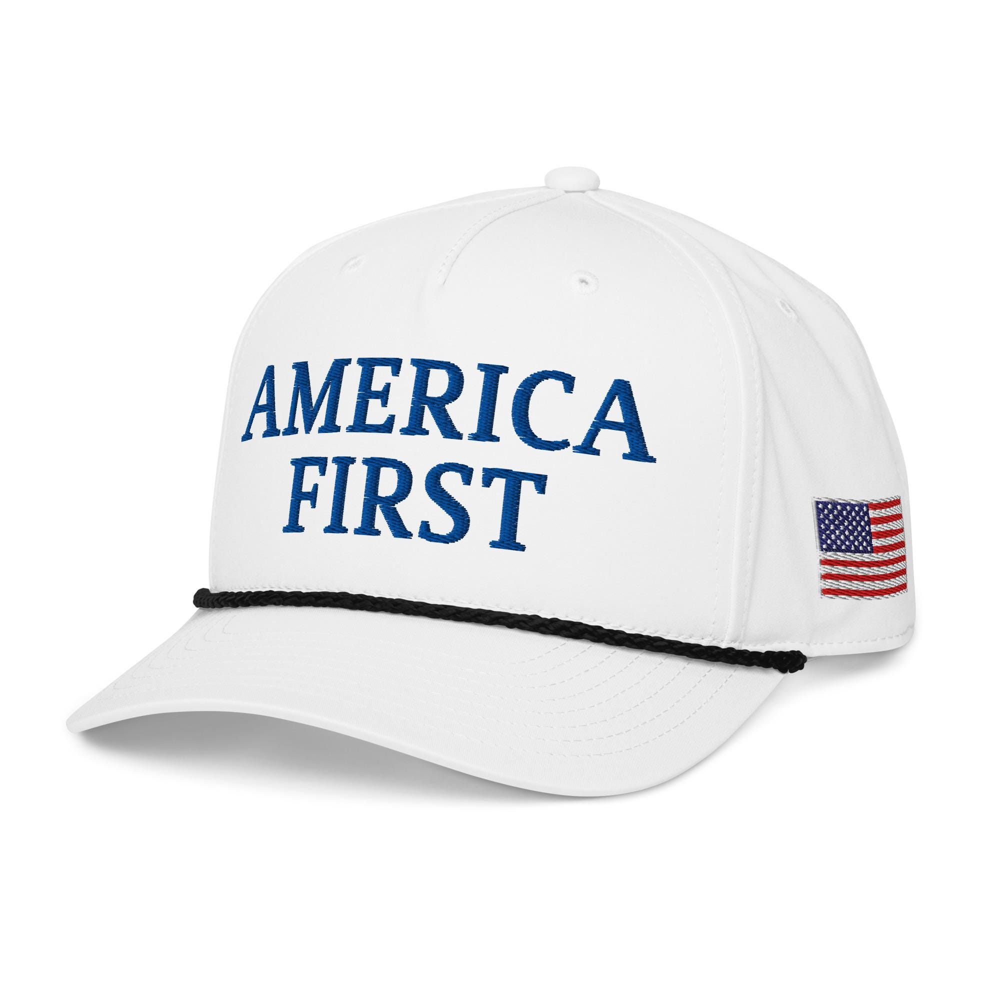 America First Rope Hat – White Richardson Embroidered Cap - Etsy