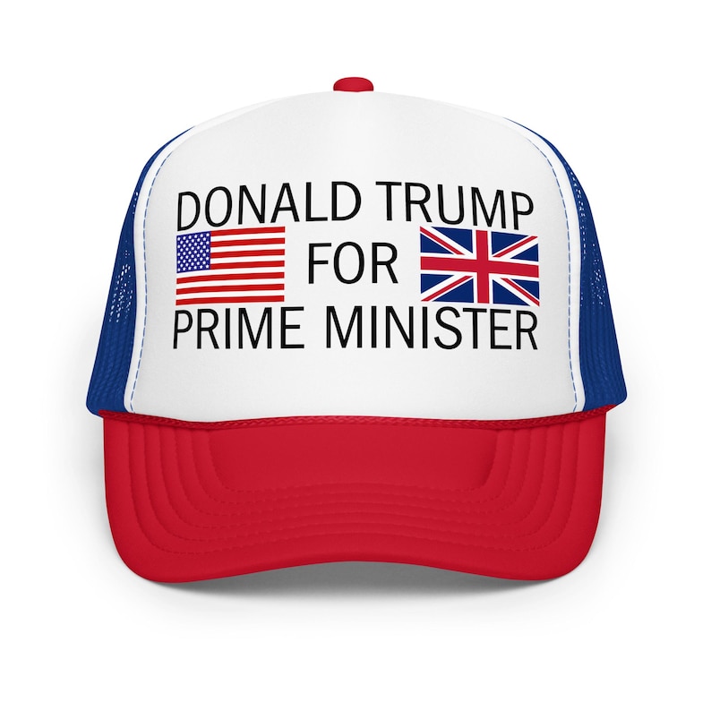 Donald Trump for Prime Minister Hat – Funny Political USA UK Flag Trucker Cap