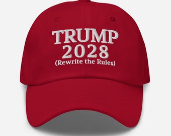 Reescribe las reglas: gorra bordada Trump 2028