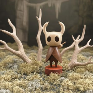 Hohle Ritter handgemachte Walnussholz schnitzen, niedliche Schreibtisch Verzierung Hohle Ritter Merch, handgefertigte Tabletop-Dekor-Fan-Kunst, perfektes Geschenk