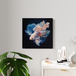 Levendige Betta Fish Art: acrylprint voor Modern Ocean Vibes