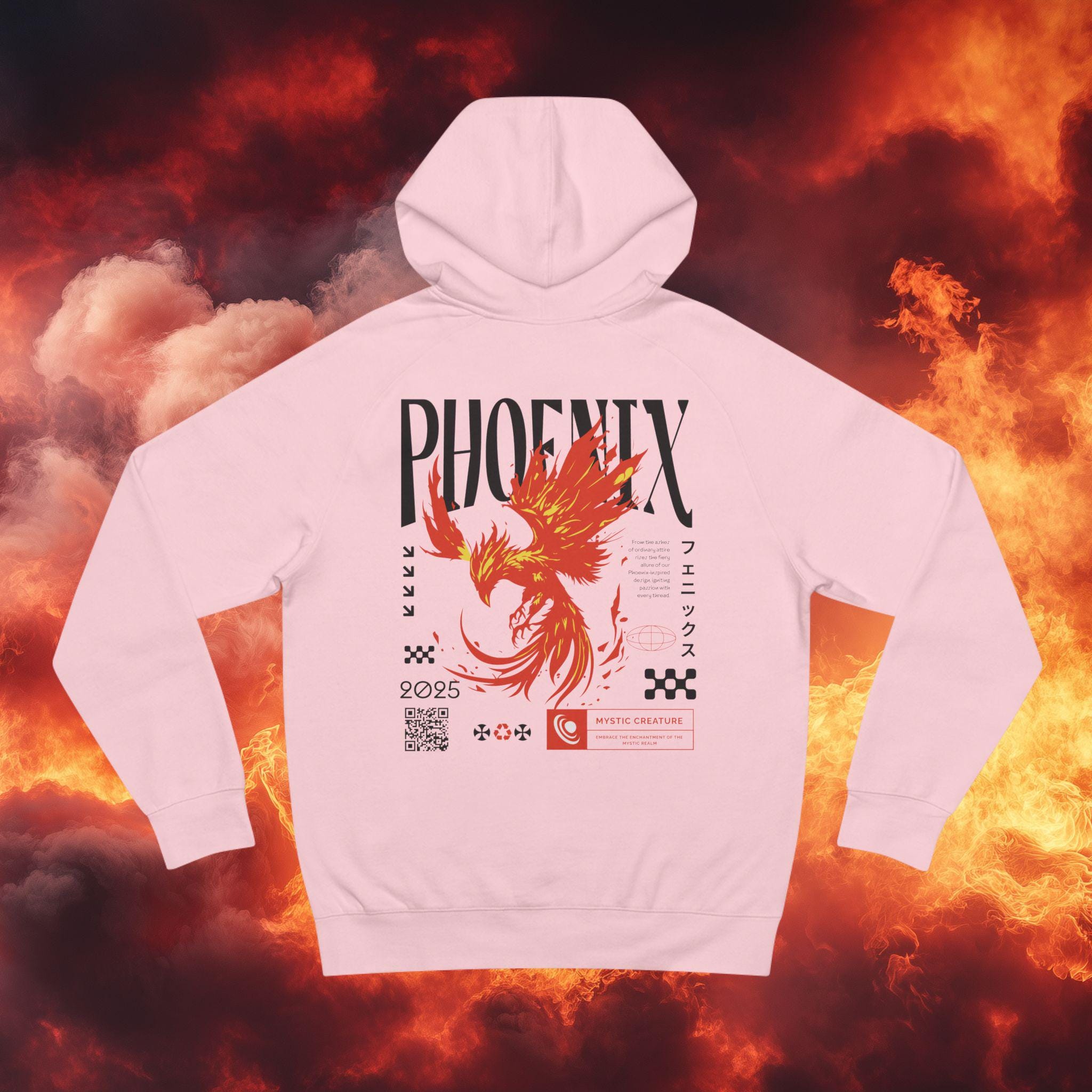 Mystical Phoenix Hoodie: Japanese Streetwear, Gothic Fashion - Etsy