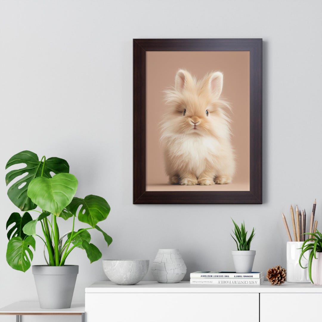Lionhead Rabbit Portrait, Framed Wall Art for Animal Lovers - Etsy