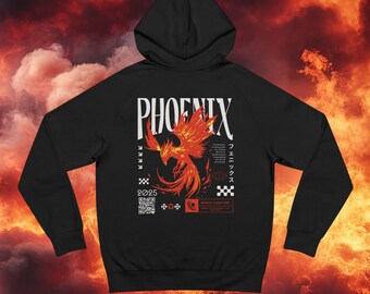 Mystical Phoenix Hoodie: Japanese Streetwear, Gothic Fashion - Etsy