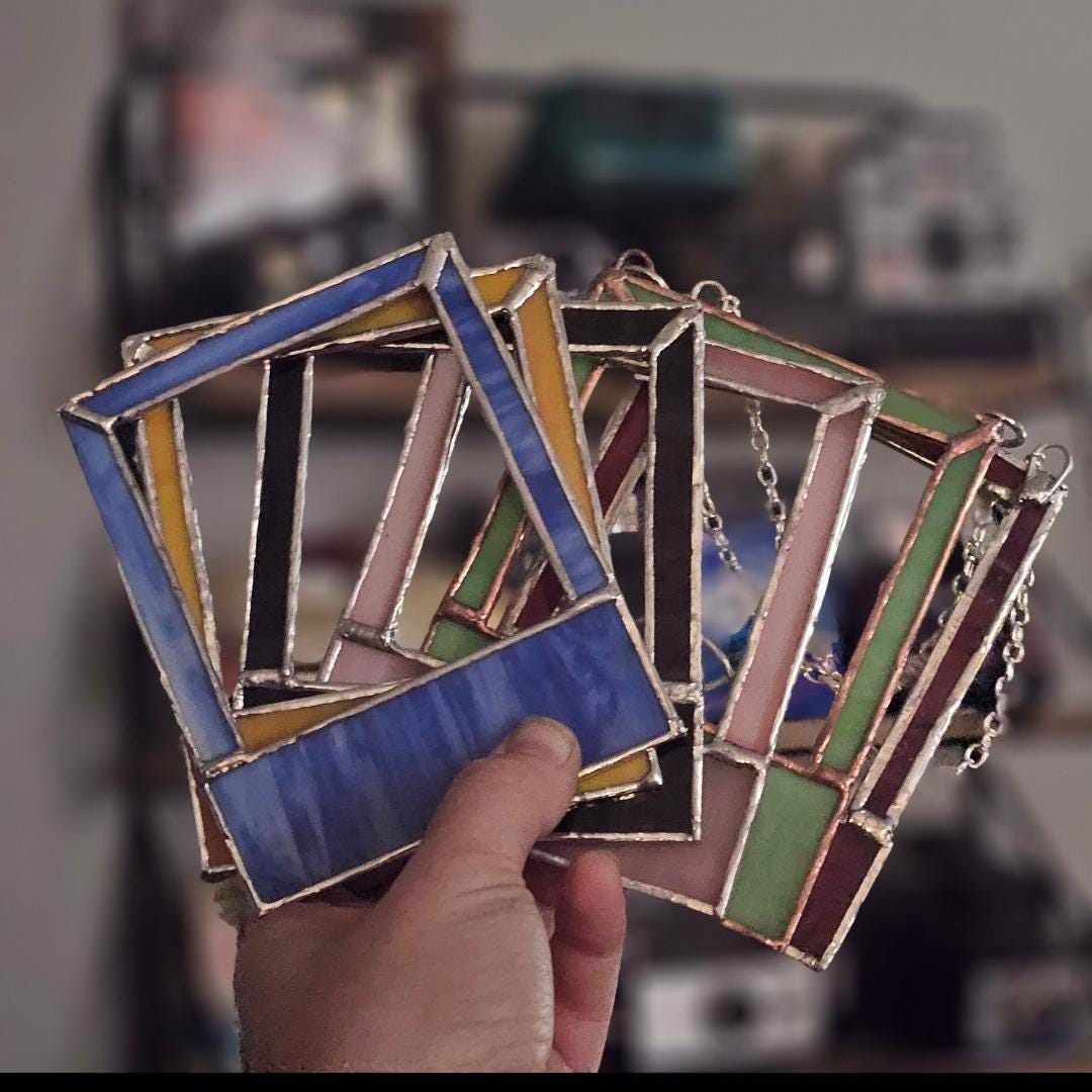 Polaroid 600 SX-70 Itype Stained Glass Hanging Picture Frame - Etsy
