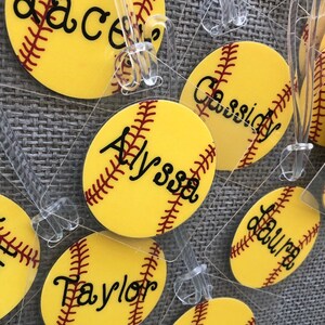 Softball Team Bag Tags Softball Gifts Team Orders of 8 - Etsy