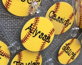 Softball Team Bag Tags, Softball Gifts, Team Orders of 8+