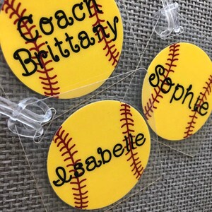 Softball Bag Tag, Softball Mom Gift, Softball Coach Gift, Softball Team ...