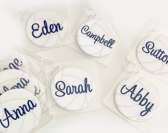 Volleyball Bag Tags BULK order listing  Volleyball Gifts Volleyball Team Bag Tags Volleyball Favor Volley Bag Tags Orders of 8 or more only