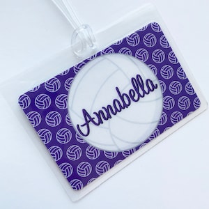 Volleyball Gifts, Volleyball Bag Tags, Volleyball Coaches Gifts, Volleyball Bow Tag,  Volleyball Team Gifts,  Bag Tag, Volleyball Tag
