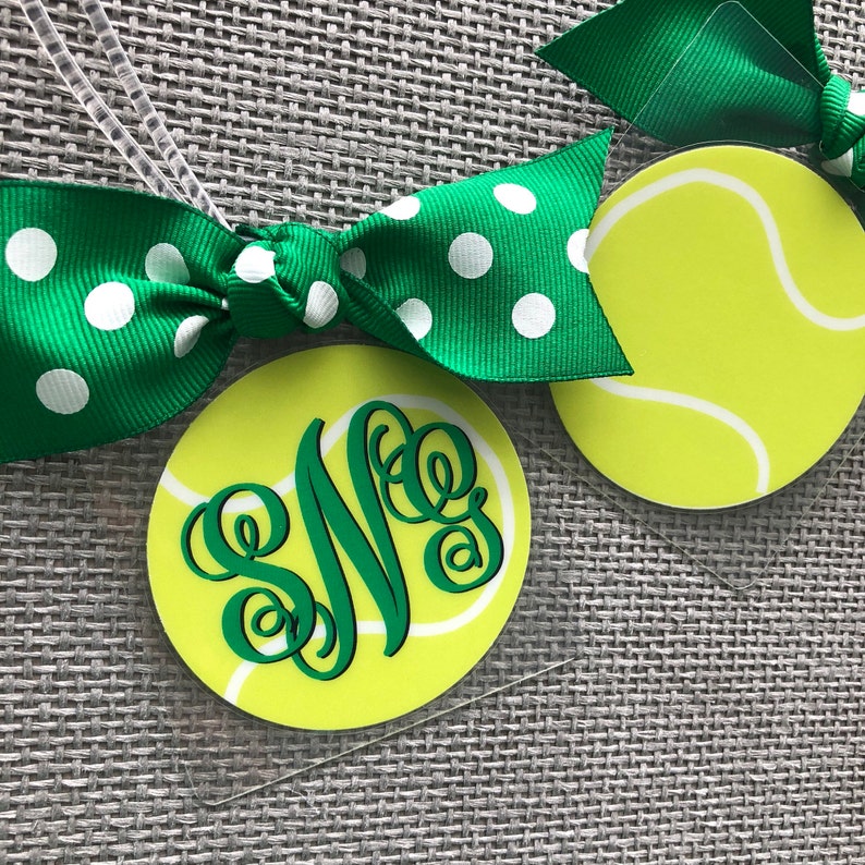 Monogrammed Tennis Bag Tag, Tennis Gift, Tennis Bag Tag, Tennis Mom Gift, Tennis Coach Gift, Tennis Party Favor, Tennis Team Bag Tag image 6