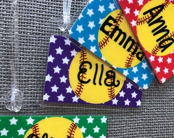 Personalized Softball Gifts Softball Bag Tags Softball Coaches Gifts ...