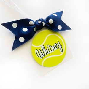 Monogrammed Tennis Bag Tag, Tennis Gift, Tennis Bag Tag, Tennis Mom Gift, Tennis Coach Gift, Tennis Party Favor, Tennis Team Bag Tag image 2